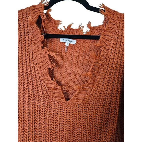 Miracle burnt orange sweater. Size M/L. - Picture 2 of 6